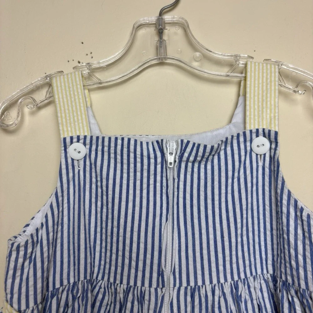 Florence Eiseman Blue Yellow Seersucker Beach Starfish Dress Size 3T **READ**